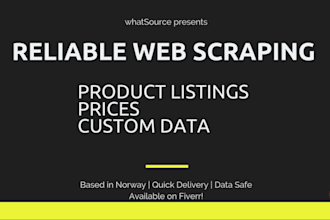 scrape product listings, prices, and data from any website
