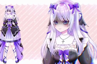 draw and rig vtuber model, live2d model, live2d rigging, anime vtuber commission