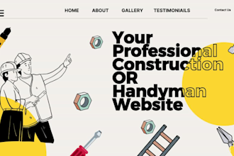 create construction website or contractor website, handyman, roofing, plumbing
