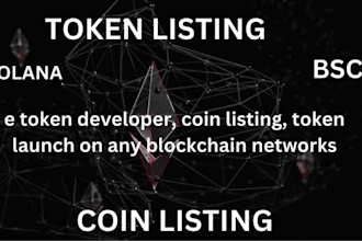 be your token developer, erc20 token, bep20 token, coin listing