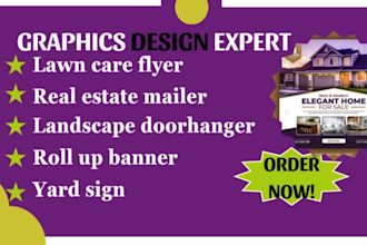design lawn care, real estate mailer, one page flyer, online flyer, rack card