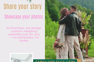 create beautiful custom wedding website for your big day