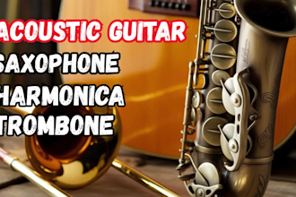 record professional harmonica, trombone, saxophone, acoustic guitar