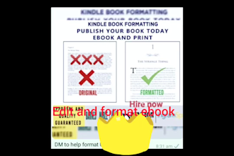 do ebook formatting for KDP amazon ebook layout, paperback print lulu, ingram