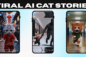 create viral ai cat stories shorts for youtube and tiktok