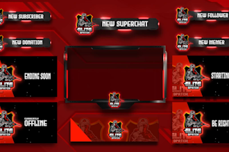 design a twitch overlays and logo for your stream
