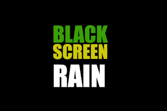 create 10 hours black screen rain video for youtube