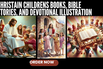design format proofread bible children christian illustration book illustration