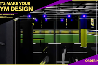 design the interior of a gym and fitness center