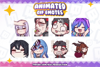 create vtuber animated emotes or alert for twitch, discord, etc