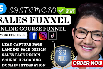 do systeme io sales funnel, online course sales funnel systeme io landing page