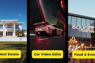 edit real estate, car, food videos with trendy effects, speed ramps