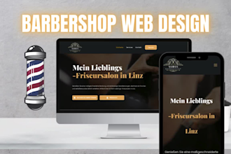 design a clean barbershop website or beauty hair salon appointment website