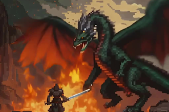 create unique pixel art character, story, and animations