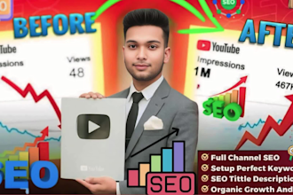 be your youtube channel SEO expert for views and subscribers