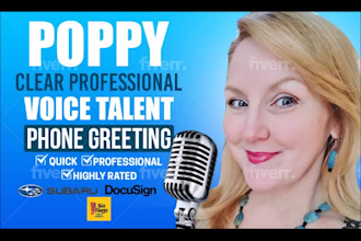 record a professional american female voice mail greeting