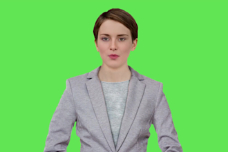 create a green screen video spokesperson in 24hrs