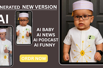 create viral ai baby podcast videos, news baby for tiktok
