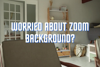create HD zoom or microsoft teams background in 4 hours
