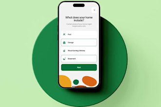 design clean modern app UI UX for mobile and web with custom icons and logo