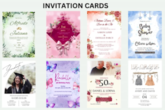 birthday wedding baby shower graduation anniversary funeral invitation card