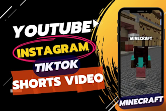 create shorts video for youtube, instagram, tiktok using minecraft