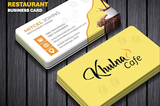 design 3 unique restaurant business cards