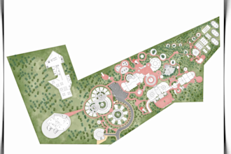 2d render architectural site plan, master plan and urban project
