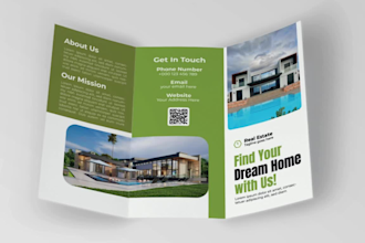 design a professional trifold or bifold brochure