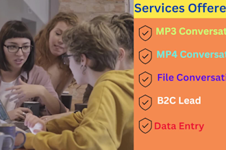 do any types of file conversion of audio, video, jpg to word