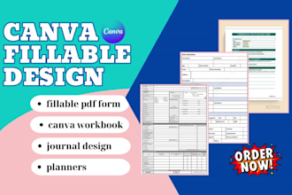 design canva fillable pdf form journal design fix your pdf workbook planner