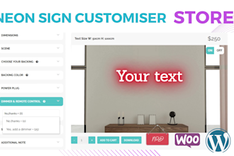 design neon sign customizer store website on woocommerce wordpress