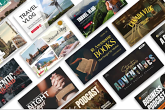 design thumbnails and cover art for podcasts youtube videos