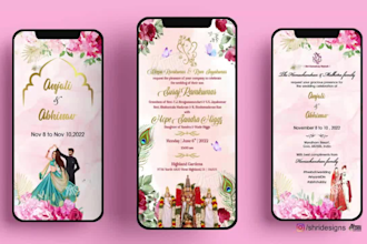design the best traditional indian wedding e invite or save the date