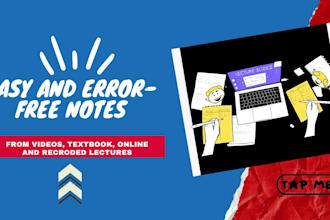takes notes or minutes from videos, audios or textbook 24by7