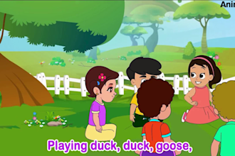 do 2d kids animation video, character animation, kids rhymes and learning video