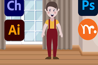 create top quality character animation for your 2d character with after effects