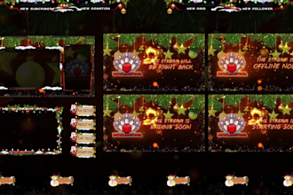 do christmas overlays for twitch, youtube, and facebook