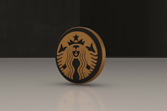 create a spinning logo, 3d rotating, gold coin animation