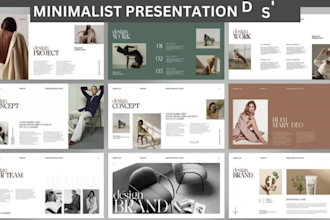 design a minimalist canva, powerpoint presentation design, or modern pitch deck