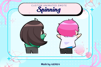 draw custom spinning emote animated for twitch, discord ect