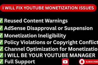 fix your youtube monetization problems and adsense approval issues
