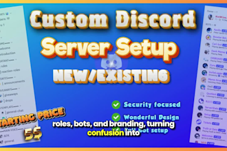 build a custom discord server with bots, roles, channels