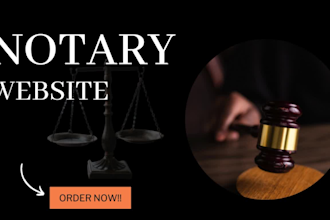 design notary landing page, notary website, notary logo, signature website