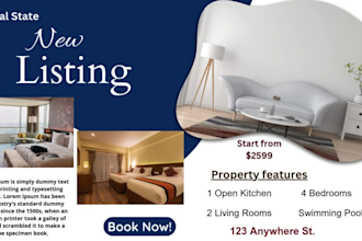 design stylish and professional real estate flyer