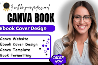 do canva book cover design, kindle ebook cover design or kdp cover design