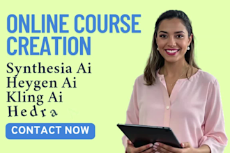 online video course, elearning video with synthesia ai heygen kling ai hedra ai