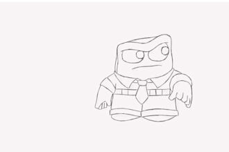 draw 2d traditional line art animation, animated pencil sketch hand drawn video