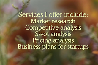 do comprehensive market research, niche research, competitor analysis and swot