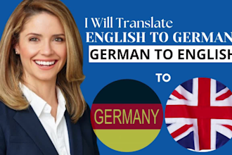 manually translate english to german and form german to english